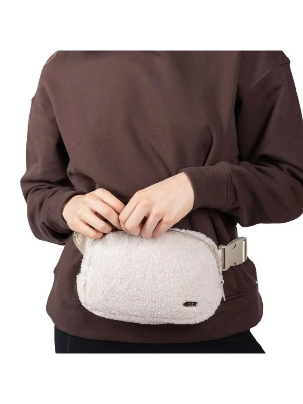 NWT Lole Fleece Belt / Fanny Pack  Women's Sherpa Cream